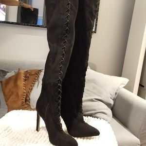Suede over the knee boots